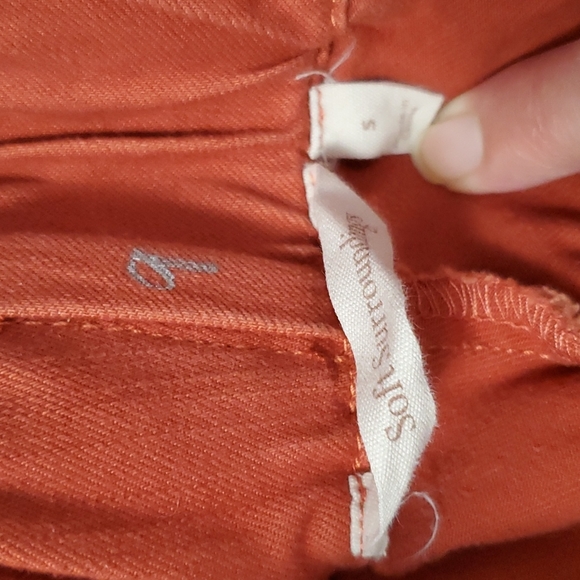 Soft Surroundings Sz S Pull on Pants Orange Rust Snaps at Ankle Trousers Jeans - Picture 7 of 8